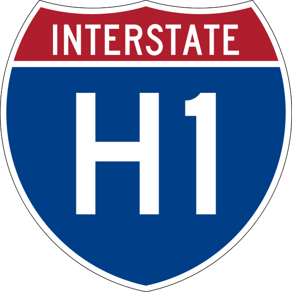 Interstate H1 on Oahu, Hawaii