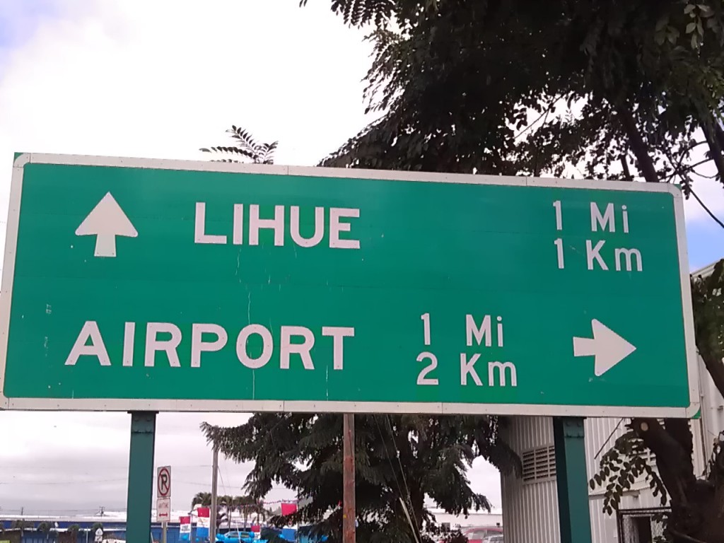  Highway sign on Lihue on Kuaui 