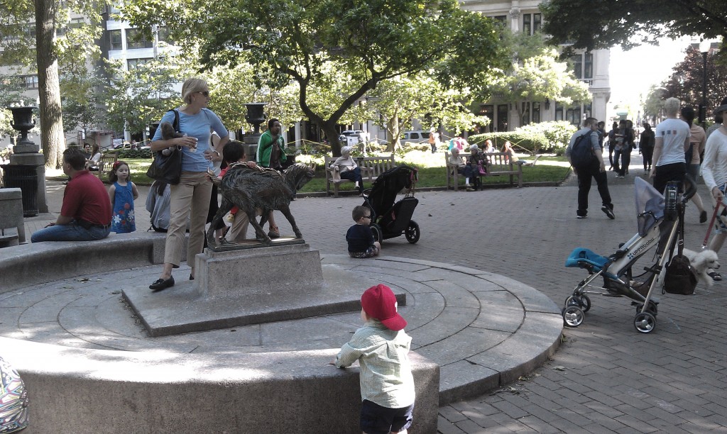 The Nanny Goat Statue in Rittenhouse Square is a Popular Hangout for Children 