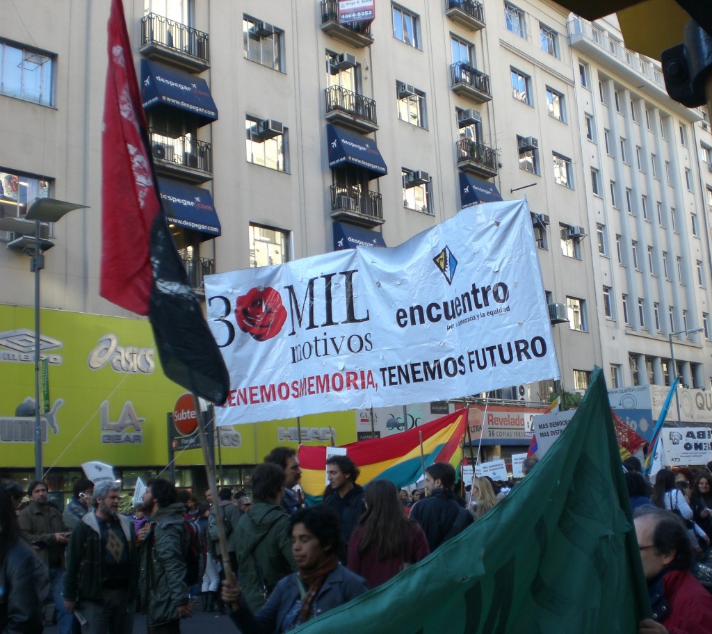 Political Demonstration manifestacion in Buenos Aires, Argentina