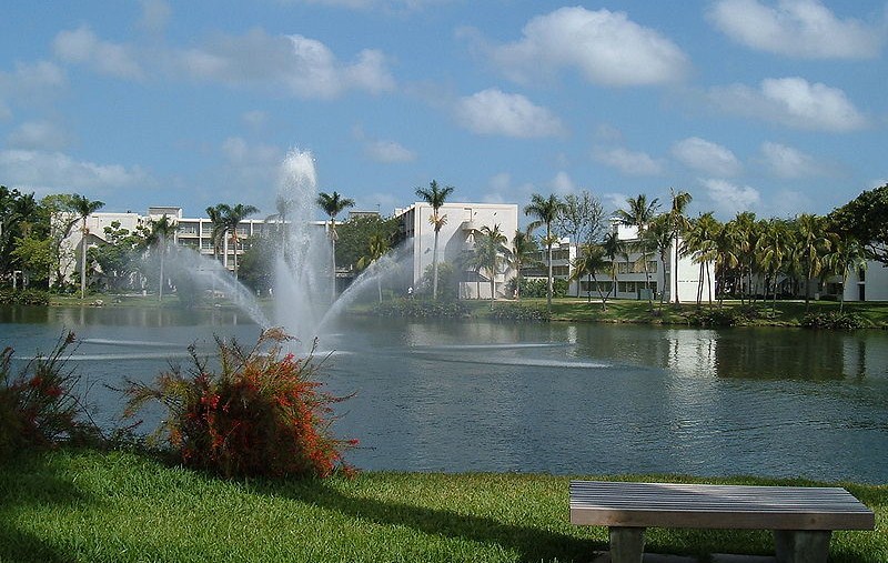 Lake Osceola on the University of Miami campus in Coral Gables, Florida 