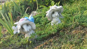 lawn ornament bunnies