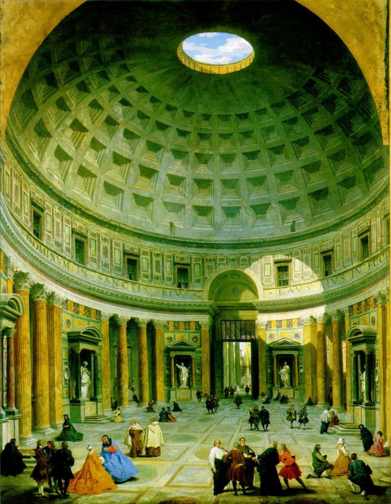 Pantheon interior showing domed ceiling and oculus