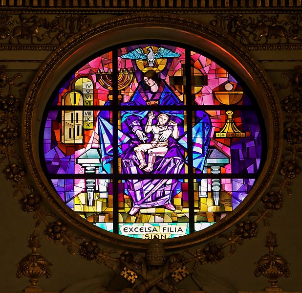 Rose window in the Basilica Santa Maria Maggiore, Rome (Photo credit: Wikimedia )