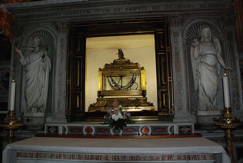 St. Peter's chains on display in the Church of San Pietro in Vincoli, Rome (Photo credit: Camelia.Boban, Wikimedia Commons)