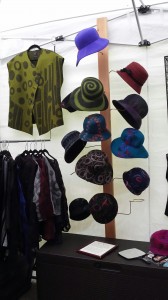 People anticipating winter were intrigued by the felt hats by Miriam Carter, a feltmaker from Dublin, New Hampshire.