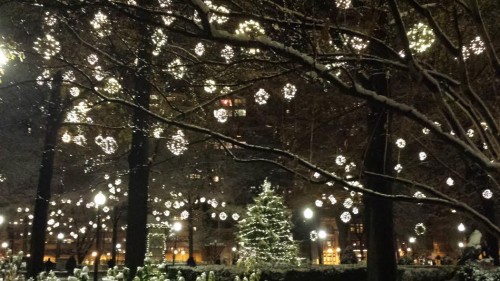 Rittenhouse Square Philadelphia decorated for Christmas