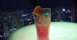 Singapore Sling at the Altitude Bar atop Raffles Place