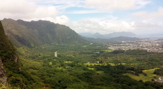 View from the Pali Lookout near Honolulu, Hawaii