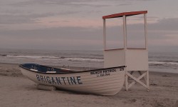 Lifesaving boat on Brigantine Beach, New Jersey