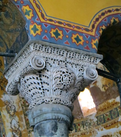 Byzantine Column capital in the Hagia Sophia museum, Istanbul, Turkey