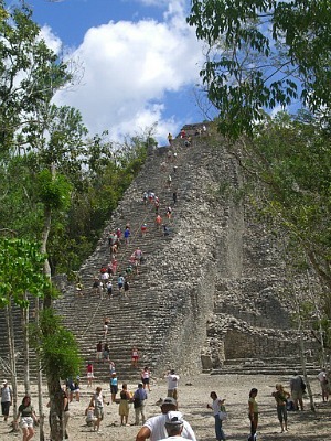 Large pyramid at Coba, Mexico