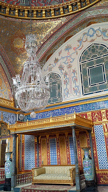 Throne room in the Harem of Topkapi Palace, Istanbul Turkey