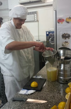 Making granizado in La Ibense Artesanal Ice Cream shop in Salou, Cataluna