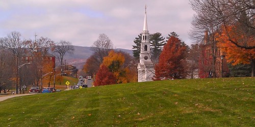 Fall leaves on the campus of Williams College