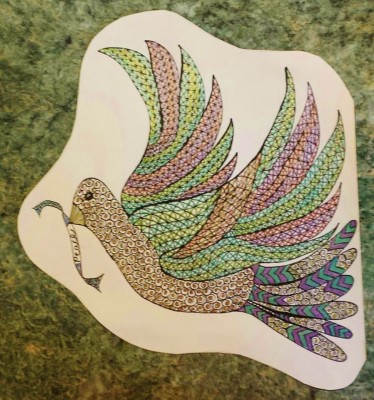 Zentangle Inspired Art Peace Bird
