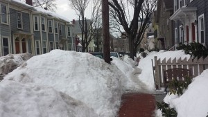 Snowy streets of Boston in March 2015