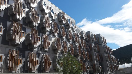 The New Scottish Pariliament building in Edinburgh