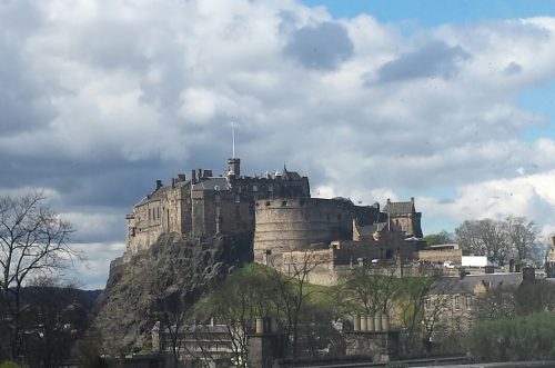 Edinburgh Castle as seen from the 6th floor observation deck of the new wing of the Scottish National Museum