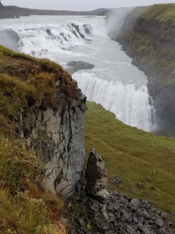 Gulfoss Falls is a powerful, thundering two tiered waterfall.