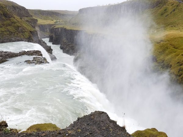 Lower tier of Gulfoss Waterfalls on the Golden Circle Route, Iceland