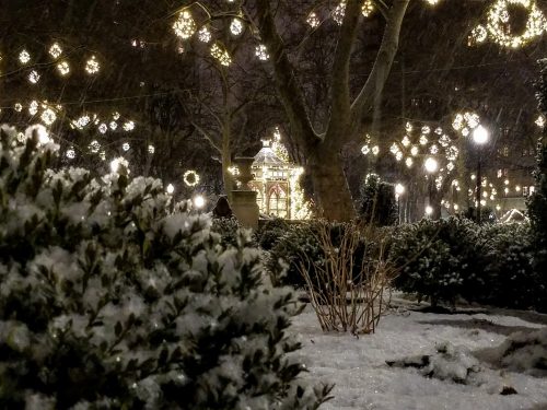 Rittenhouse Square, Philadelphia snow scene