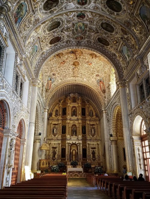 The interior of the Basilica of Santo Domingo, Oaxaca, Mexico
