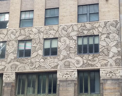 New York City office building bas relief