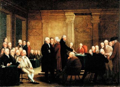 The Congress Voting Independence by Robert Edge Pine, completed by Edward Savage1