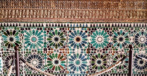 Muslim Tile wall in the Mezquita of Cordoba, Spain