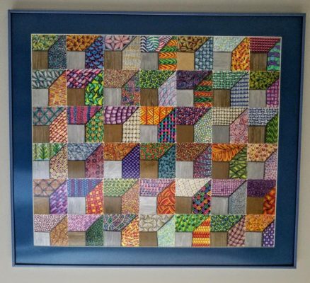 Zentangle Inspired Art mosaic, colored tiles