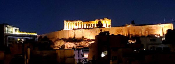 Athens Greece Acropolis, Parthenon at night