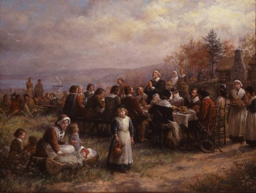 Jennie Brownscombe 1925 Painting the first Thanksgiving