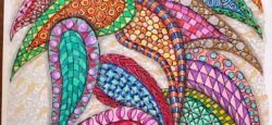 Zentangle paisley themed tile
